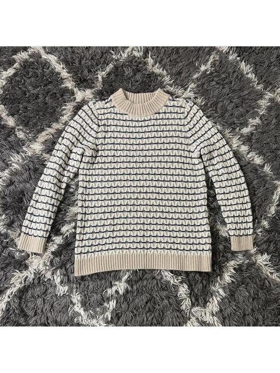 Talbots Sweaters - Talbots Sweater Women’s Large Striped Knit Mock Neck Long Sleeve